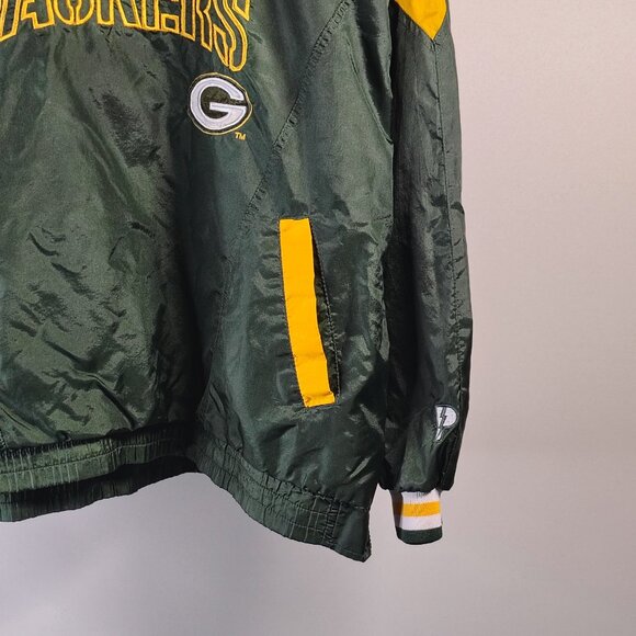 VINTAGE Green Bay Packers Pro Player Jacket Large Pullover Windbreaker Spellout - Picture 3 of 16
